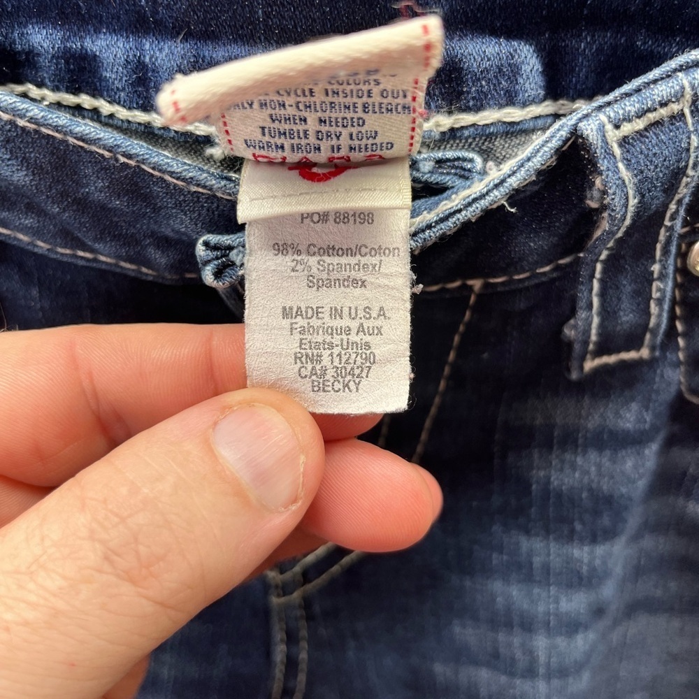 True Religion‎ Straight Leg Jeans Womens 29 Waist Stretch Blue Denim Cute 2132 - Picture 4 of 13